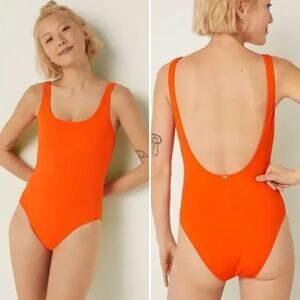 Pink Victoria's Secret Scoop One Piece Swimsuit Orange U-Back Size XL
